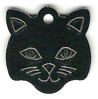 Black Cat Face pet tag